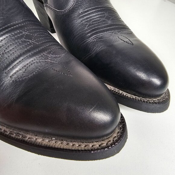 Laredo Mens Fletcher Pointed Toe Casual‎ Boots Ankle Western Black Leather 8.5 - Picture 13 of 14